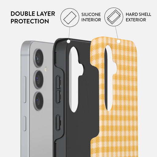 Tuscan Sun - Yellow Plaid Samsung Galaxy S24 Case 6