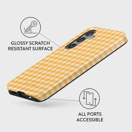 Tuscan Sun - Yellow Plaid Samsung Galaxy S24 Case 7