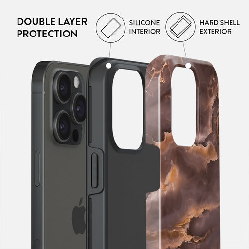 Fire Wood - Brown Marble iPhone 15 Pro Case 6