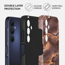 Fire Wood - Brown Marble Samsung Galaxy A15 4G / 5G Case 2