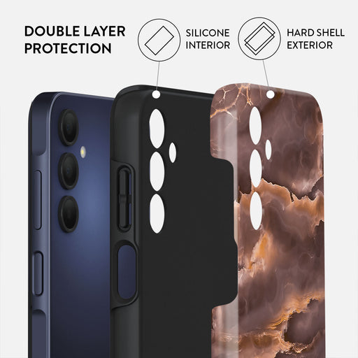 Fire Wood - Brown Marble Samsung Galaxy A15 4G / 5G Case 2
