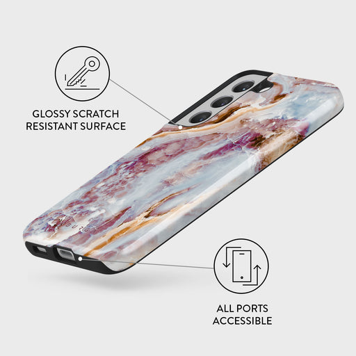 Frozen Leaves - Cute Marble Samsung Galaxy S22 Case 7