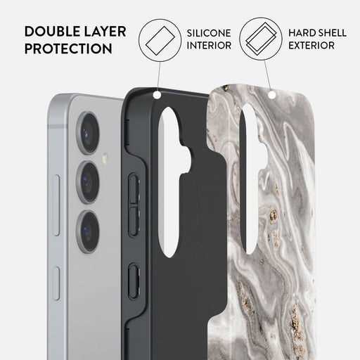 Snowstorm - Grey Marble Samsung Galaxy S24 Plus Case 6