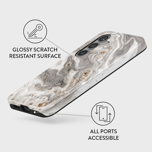 Snowstorm - Grey Marble Samsung Galaxy S24 Plus Case 7