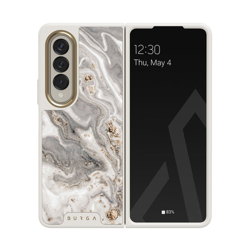 Snowstorm - Grey Marble Samsung Galaxy Z Fold 4 Case