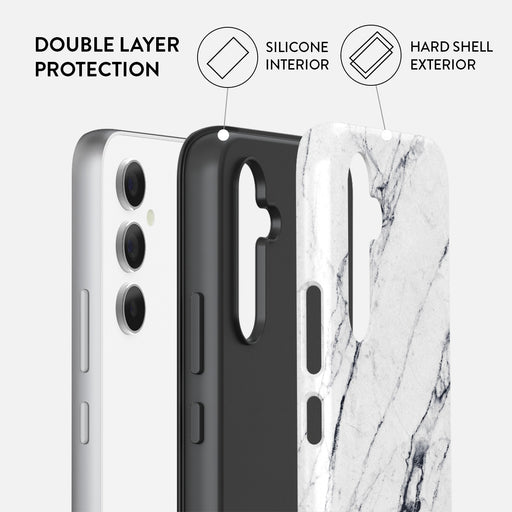 Satin White - Marble Samsung Galaxy A55 Case 2