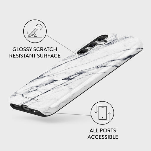 Satin White - Marble Samsung Galaxy A55 Case 3