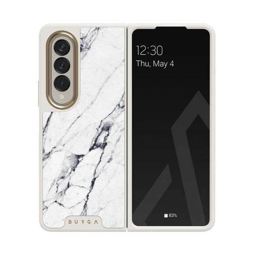 Satin White - Marble Samsung Galaxy Z Fold 4 Case 33