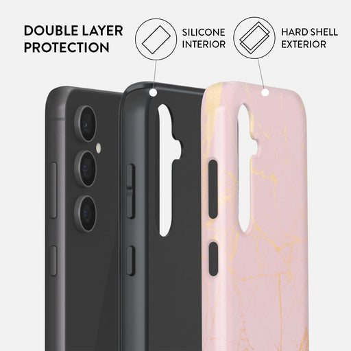 Peachy Gold - Pink Marble Samsung Galaxy S23 FE Case 2