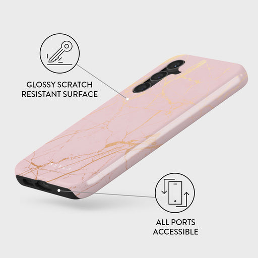 Peachy Gold - Pink Marble Samsung Galaxy S23 FE Case 3
