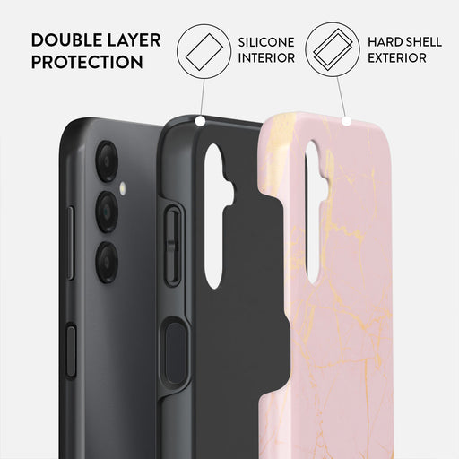 Peachy Gold - Pink Marble Samsung Galaxy A25 Case 2