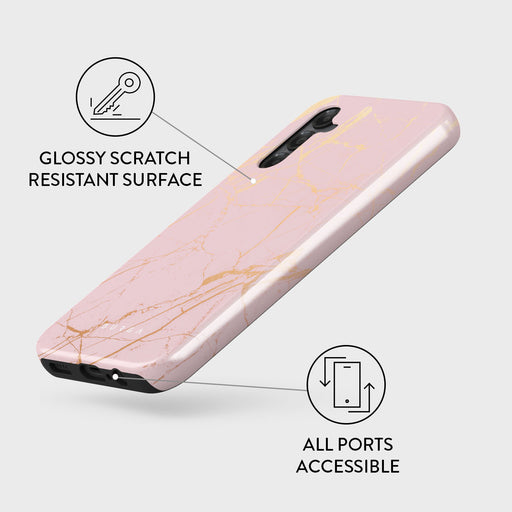 Peachy Gold - Pink Marble Samsung Galaxy A25 Case 3