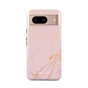 Peachy Gold - Pink Marble Google Pixel 8 Case 1