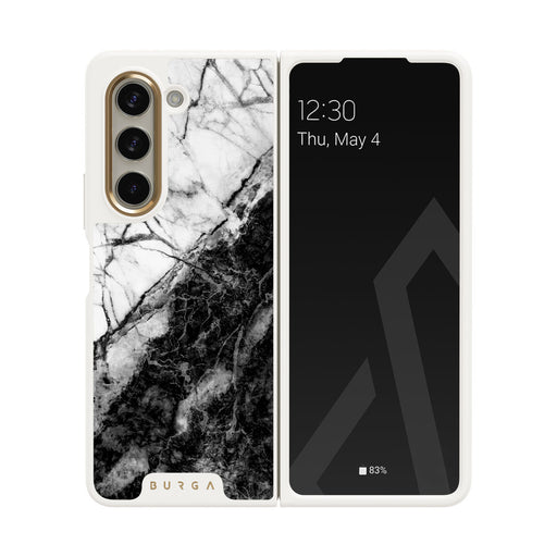 Fatal Contradiction - Black & White Marble Samsung Galaxy Z Fold 5 Case