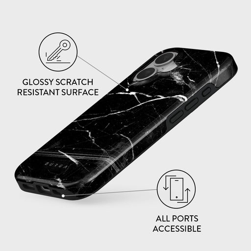 Noir Origin - Black Marble iPhone 16 Case 3