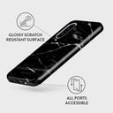 Noir Origin - Black Marble Samsung Galaxy A36 5G Case 3