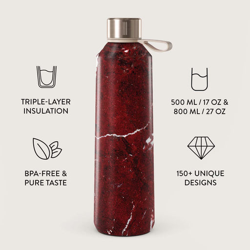 Iconic Red Ruby - Marble Water Bottle 3