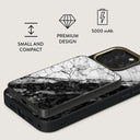 Fatal Contradiction - Black & White Marble Magnetic Power Bank 2