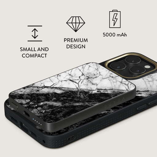 Fatal Contradiction - Black & White Marble Magnetic Power Bank 2