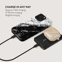 Fatal Contradiction - Black & White Marble Magnetic Power Bank 4