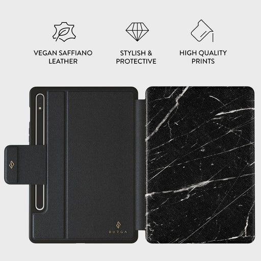 Noir Origin - Black Marble Samsung Galaxy Tab S9 Case 2