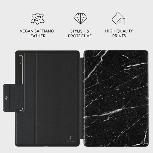 Noir Origin - Black Marble Samsung Galaxy Tab S9 Ultra Case 2