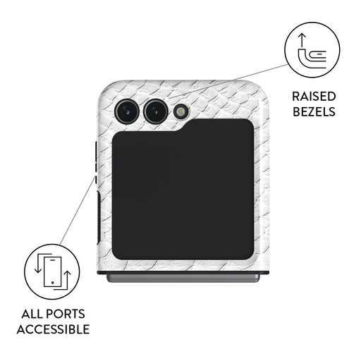 Glacial Desert - White Snakeskin Samsung Galaxy Z Flip 5 Case 9