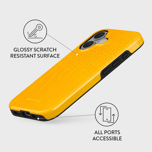 Canary Yellow - Snake Skin iPhone 16 Plus Case 3