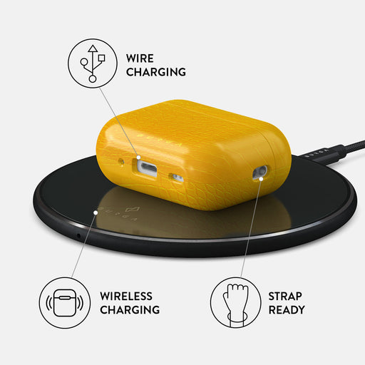 Canary Yellow - Snake Skin AirPods Pro 2 Case 3