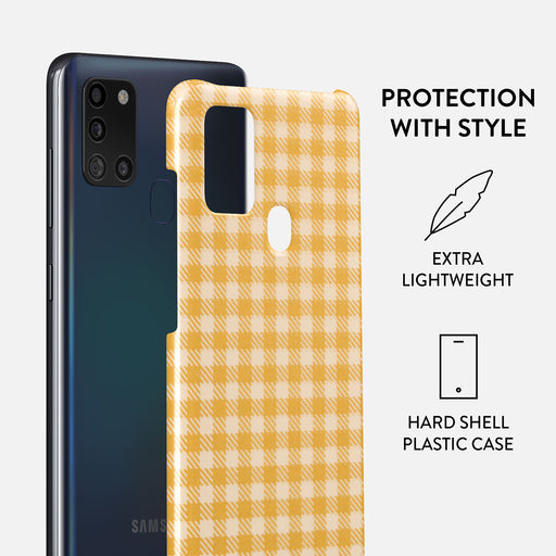 Tuscan Sun - Yellow Plaid Samsung Galaxy A21s 4G Case 2