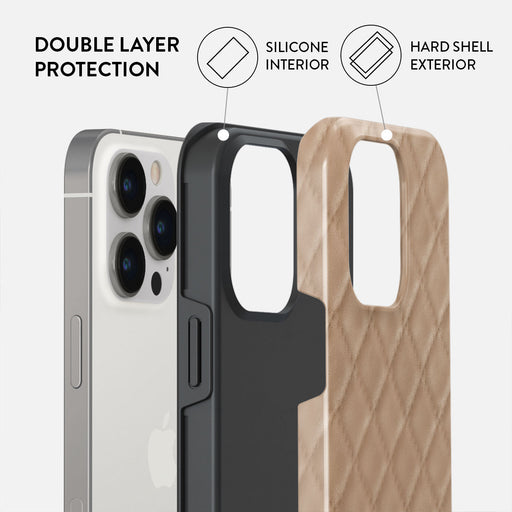 Simply Cream - Quilted iPhone 14 Pro Max Case 6