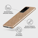 Simply Cream - Quilted Samsung Galaxy S20 Ultra 4G / 5G Case 3