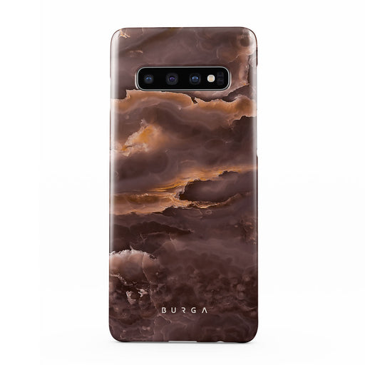 Fire Wood - Brown Marble Samsung Galaxy S10 Plus Case 1