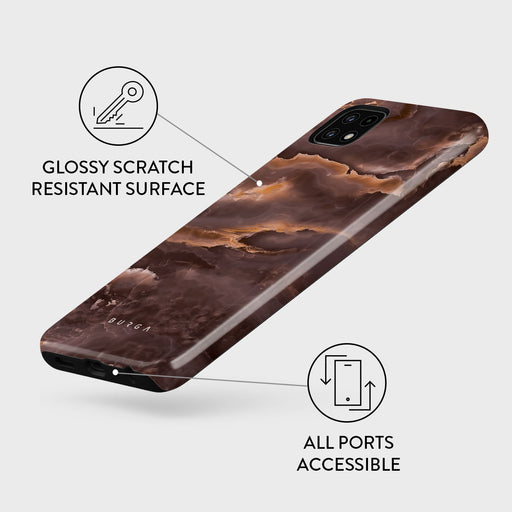 Fire Wood - Brown Marble Samsung Galaxy A22 5G Case 3