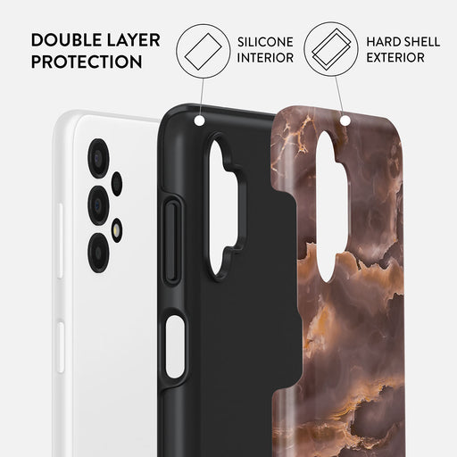 Fire Wood - Brown Marble Samsung Galaxy A13 4G Case 2