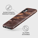 Fire Wood - Brown Marble Samsung Galaxy A13 4G Case 3