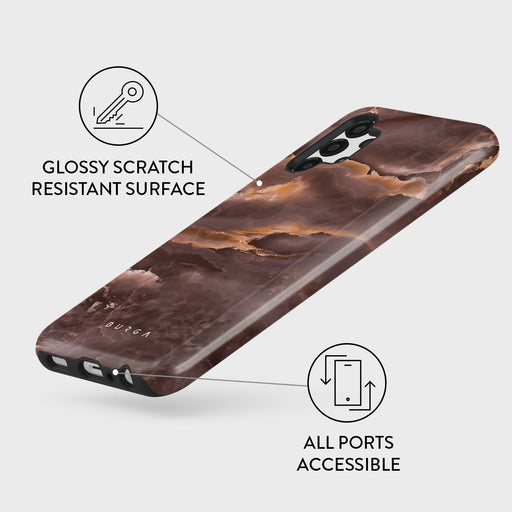 Fire Wood - Brown Marble Samsung Galaxy A13 4G Case 3