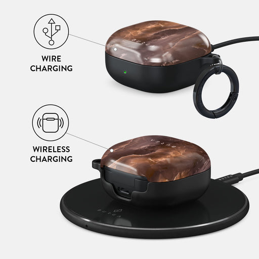 Fire Wood - Brown Marble Samsung Galaxy Buds 2 Case 3