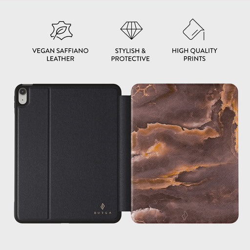 Fire Wood - Brown Marble iPad 10.9 (A16/10th Gen) Case 3