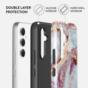 Frozen Leaves - Cute Marble Samsung Galaxy A54 Case 2