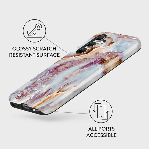 Frozen Leaves - Cute Marble Samsung Galaxy A54 Case 3