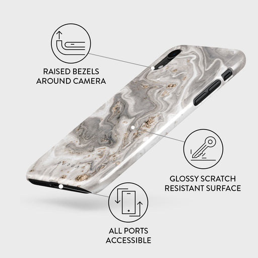 Snowstorm - Grey Marble iPhone XR Case 3