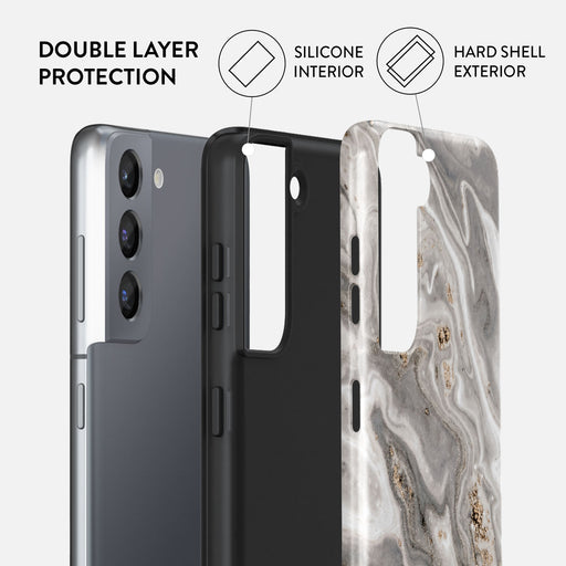 Snowstorm - Grey Marble Samsung Galaxy S21 Case 6