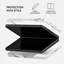 Satin White - Marble Samsung Galaxy Z Fold 4 Case 2