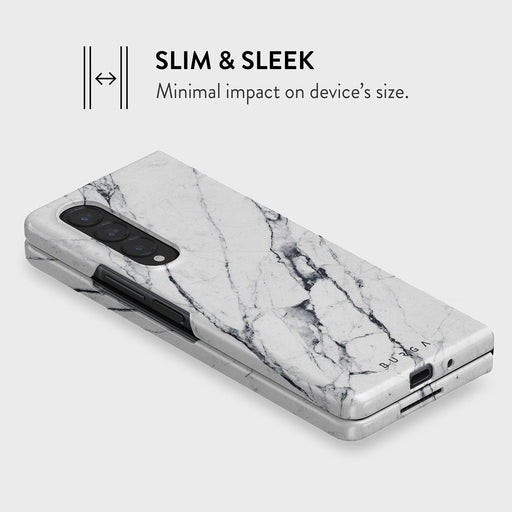 Satin White - Marble Samsung Galaxy Z Fold 4 Case 4