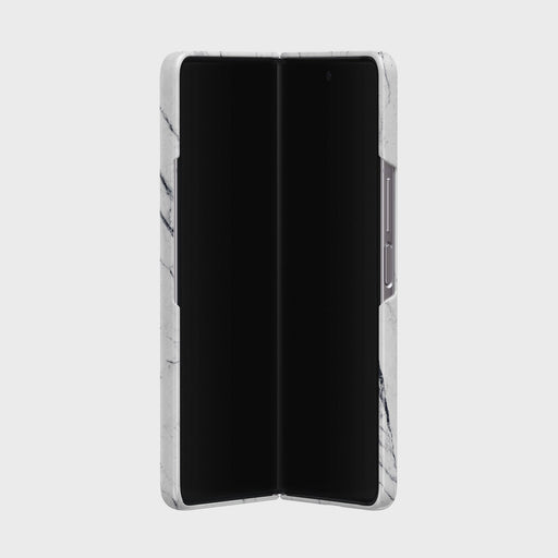 Satin White - Marble Samsung Galaxy Z Fold 4 Case 5