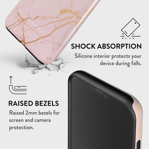 Peachy Gold - Pink Marble iPhone 12 Pro Case 8