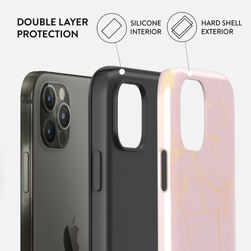 Peachy Gold - Pink Marble iPhone 12 Pro Case 6