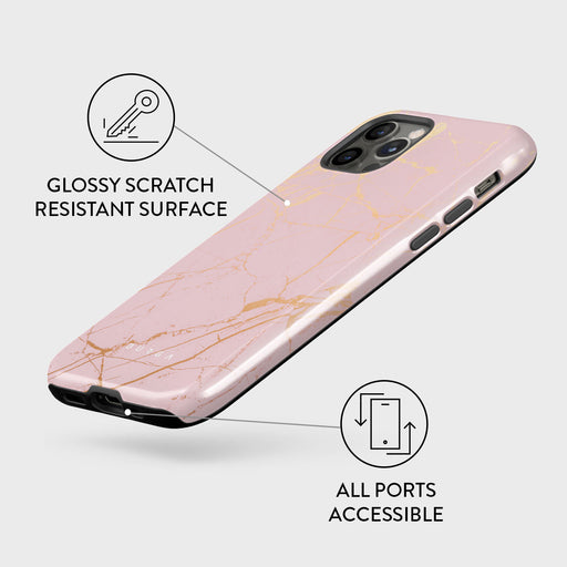 Peachy Gold - Pink Marble iPhone 12 Pro Case 7