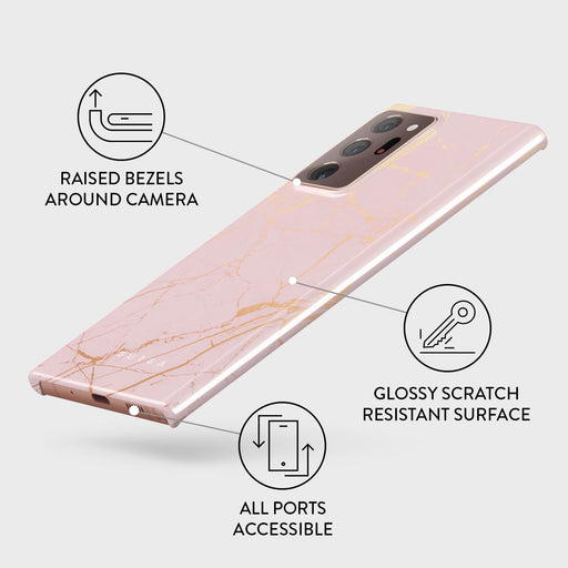 Peachy Gold - Pink Marble Samsung Galaxy Note 20 Ultra 4G / 5G Case 3
